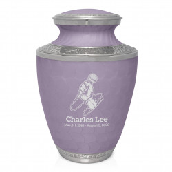 Microphone Hand Cremation Urn - Regal Purple