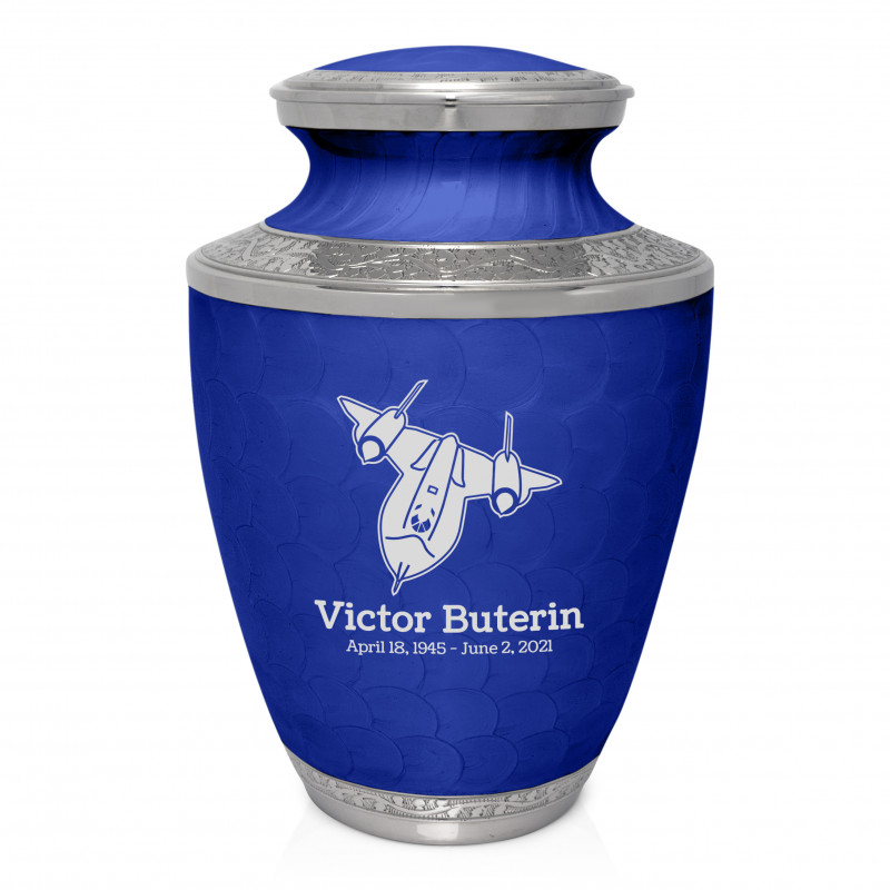 SR71 Jet Cremation Urn - Royal Blue