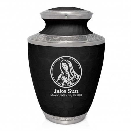 Mother Mary Cremation Urn - Ebony Black