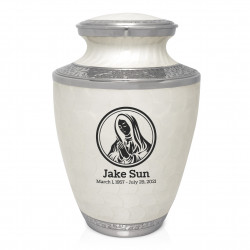 Mother Mary Cremation Urn - Radiant White
