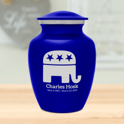 Republican Elephant Sharing Urn - Midnight Blue