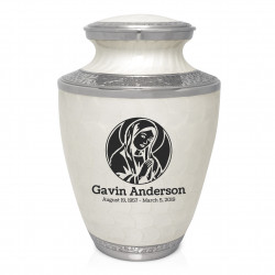 Virgin Mary Cremation Urn - Radiant White