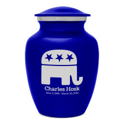 Republican Elephant Sharing Urn - Midnight Blue