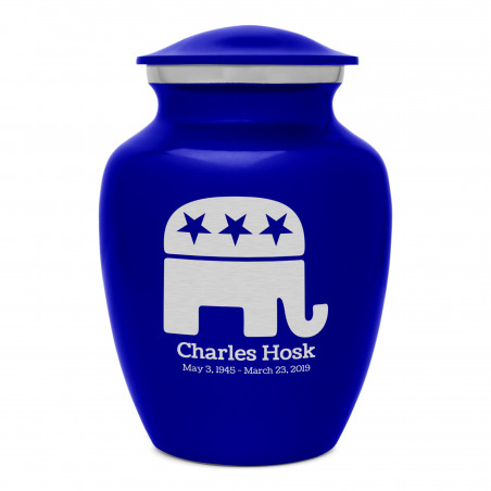 Republican Elephant Sharing Urn - Midnight Blue