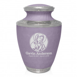 Virgin Mary Cremation Urn - Regal Purple
