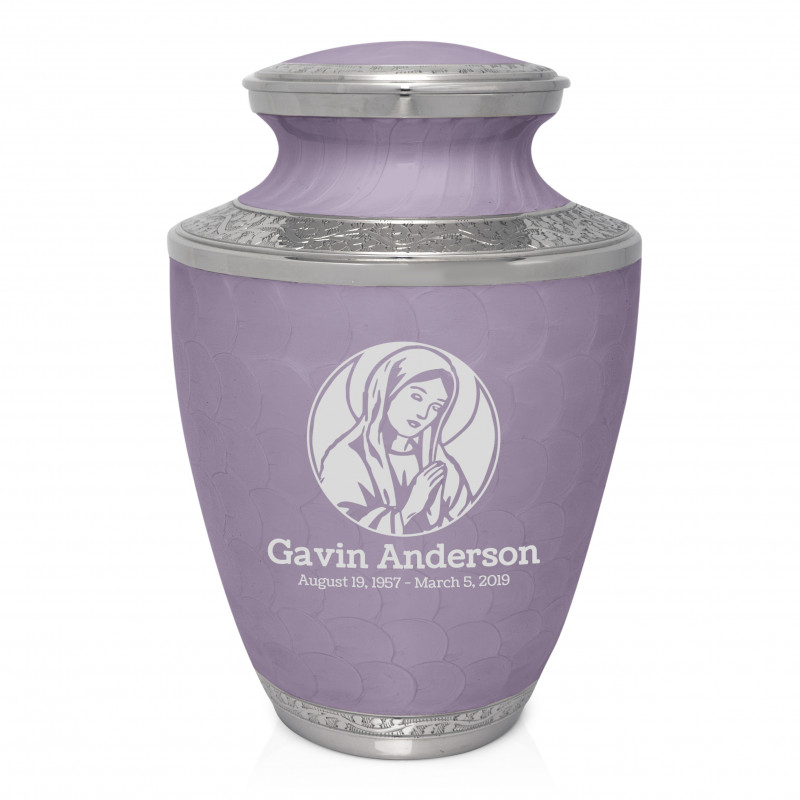 Virgin Mary Cremation Urn - Regal Purple