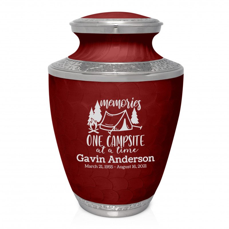 Tent Camping Cremation Urn - Rose Red