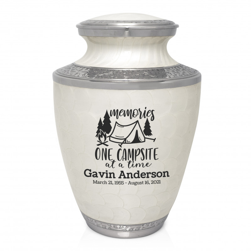 Tent Camping Cremation Urn - Radiant White