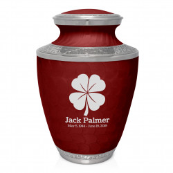 4 Leaf Clover Cremation Urn - Rose Red