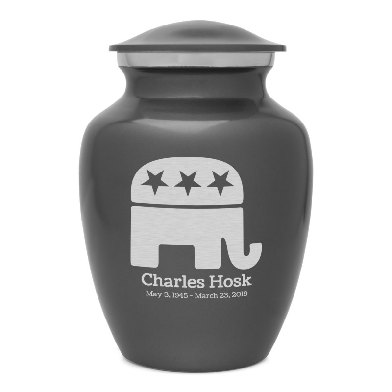 Republican Elephant Sharing Urn - Gunmetal Gray