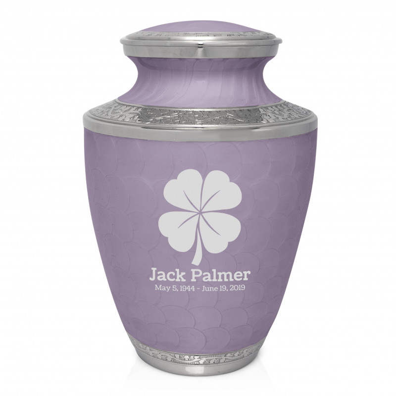 4 Leaf Clover Cremation Urn - Regal Purple