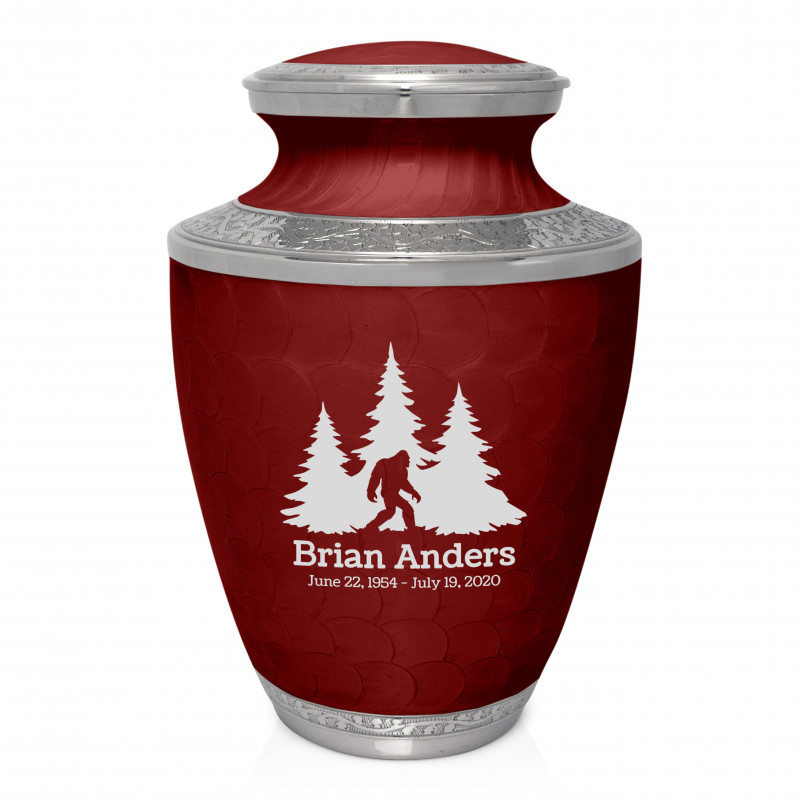 Sasquatch Cremation Urn - Rose Red