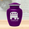 Republican Elephant Sharing Urn - Purple Luster