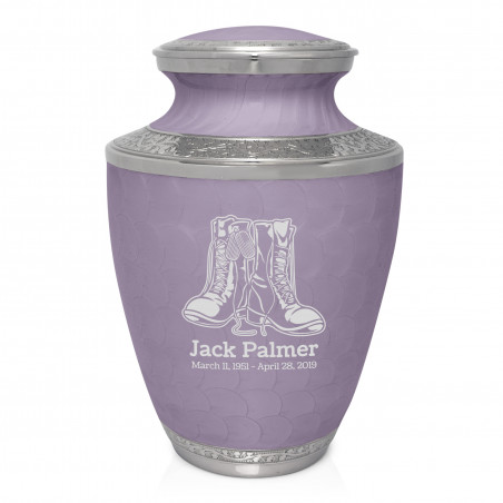 Veteran Combat Boots Cremation Urn - Regal Purple
