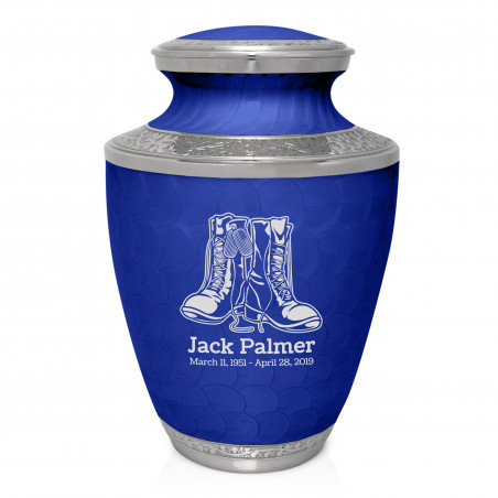 Veteran Combat Boots Cremation Urn - Royal Blue