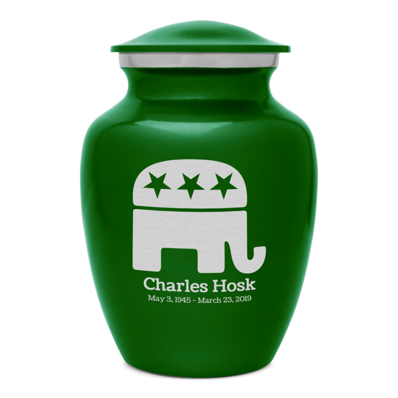 Republican Elephant Sharing Urn - Shamrock Green
