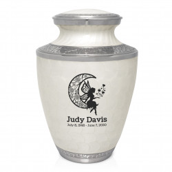 Fairy In the Moon Cremation Urn - Radiant White