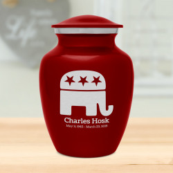 Republican Elephant Sharing Urn - Ruby Red