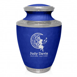 Fairy In the Moon Cremation Urn - Royal Blue