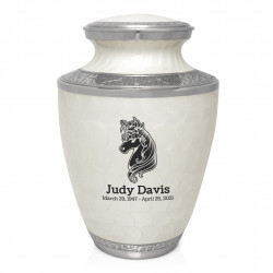 Floral Unicorn Cremation Urn - Radiant White