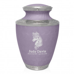 Floral Unicorn Cremation Urn - Regal Purple