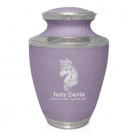 Floral Unicorn Cremation Urn - Regal Purple
