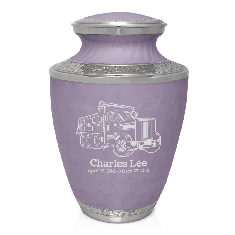 Dumping Truck Cremation Urn - Regal Purple