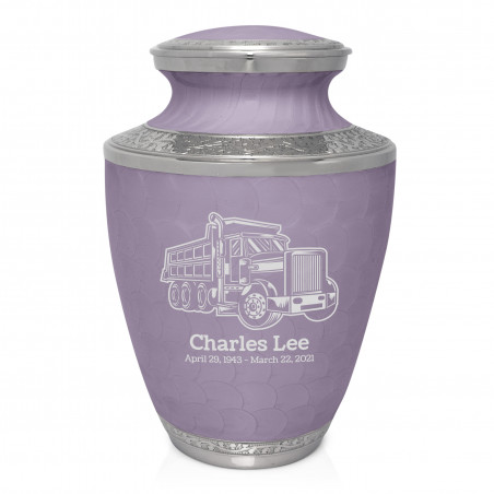 Dumping Truck Cremation Urn - Regal Purple