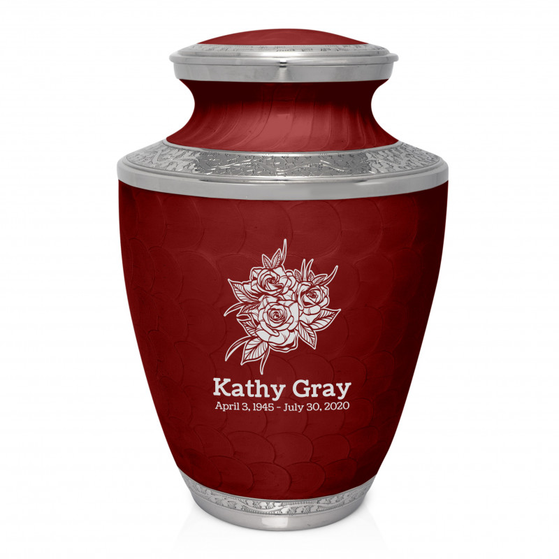 Rose Buds Cremation Urn - Rose Red
