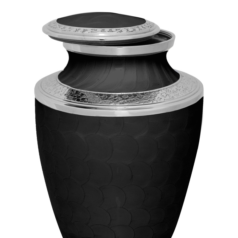 Rose Buds Cremation Urn - Ebony Black