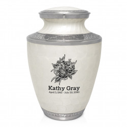 Rose Buds Cremation Urn - Radiant White