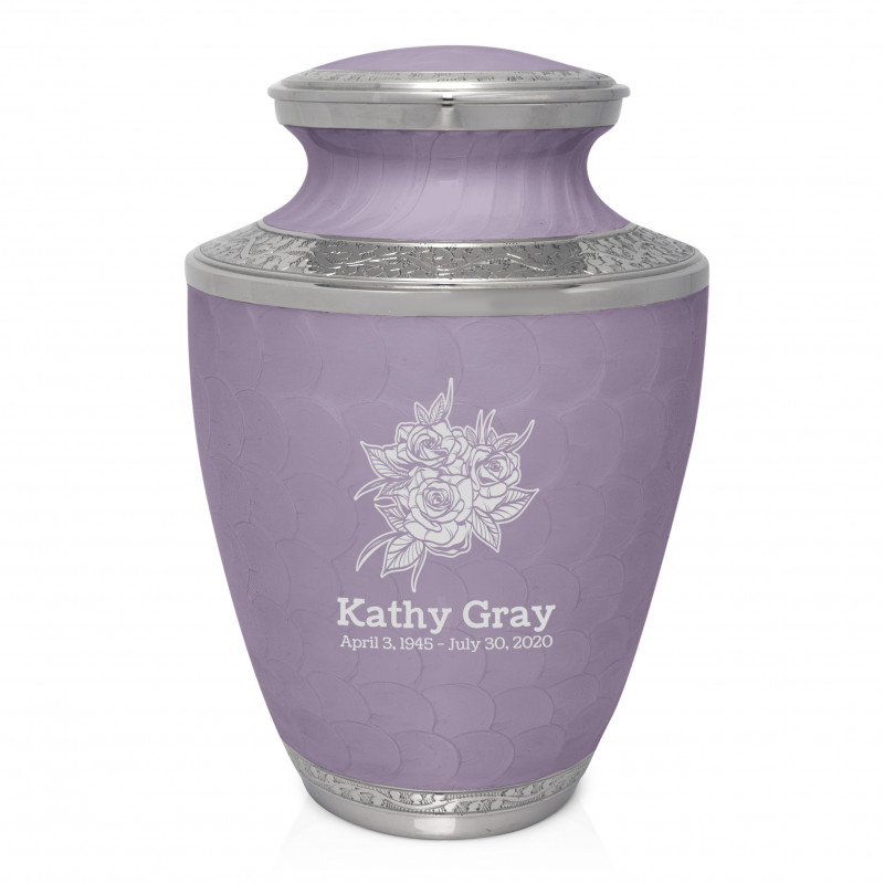 Rose Buds Cremation Urn - Regal Purple