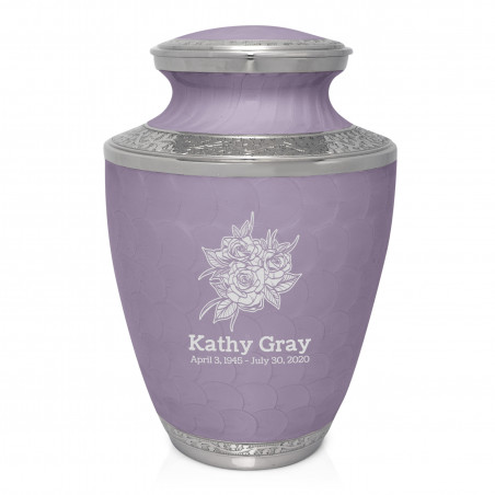 Rose Buds Cremation Urn - Regal Purple