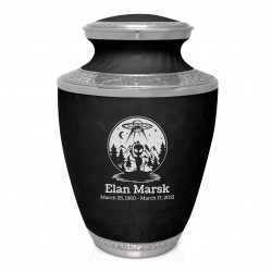 Alien UFO Cremation Urn - Ebony Black