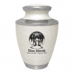 Alien UFO Cremation Urn - Radiant White