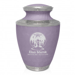 Alien UFO Cremation Urn - Regal Purple
