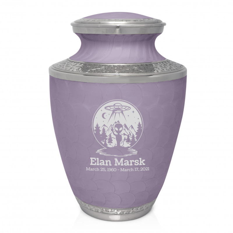 Alien UFO Cremation Urn - Regal Purple