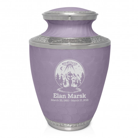 Alien UFO Cremation Urn - Regal Purple