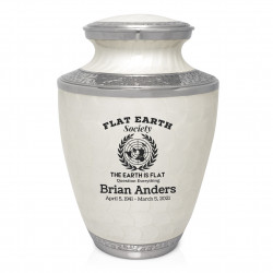 Flat Earth Society Cremation Urn - Radiant White