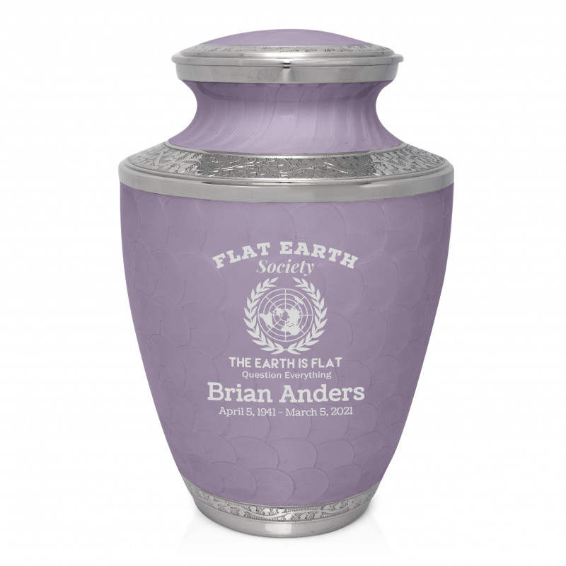 Flat Earth Society Cremation Urn - Regal Purple
