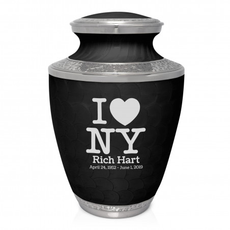 I Love NY (New York) Cremation Urn - Ebony Black