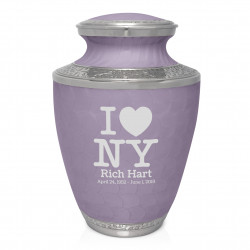 I Love NY (New York) Cremation Urn - Regal Purple