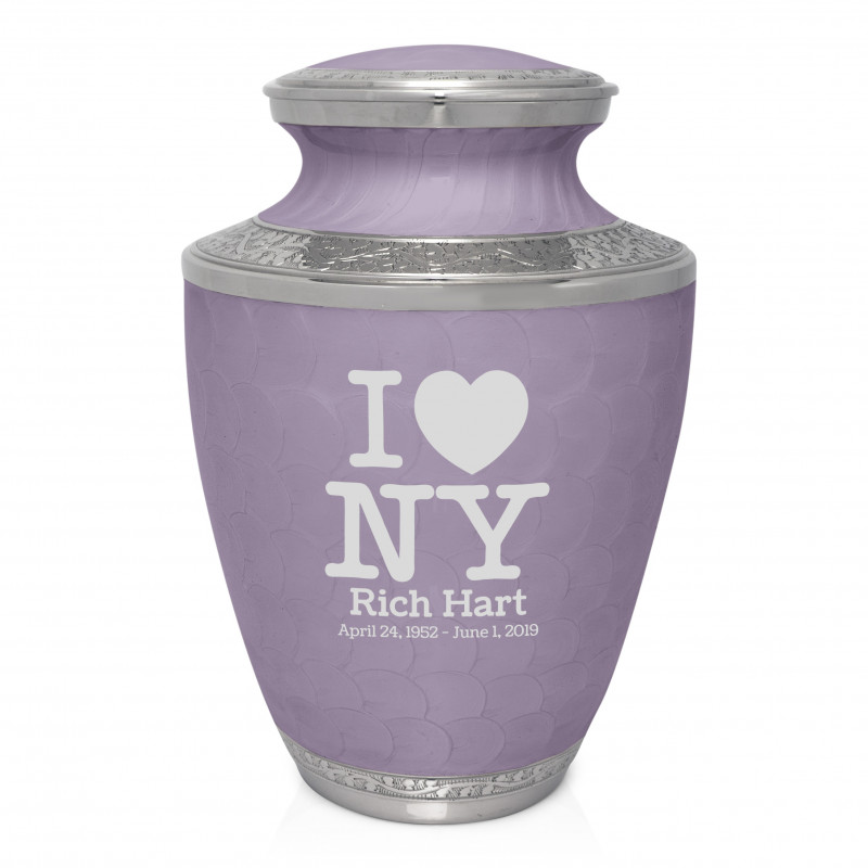 I Love NY (New York) Cremation Urn - Regal Purple