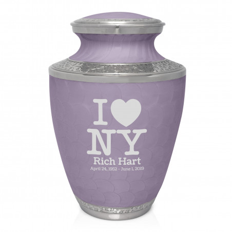 I Love NY (New York) Cremation Urn - Regal Purple