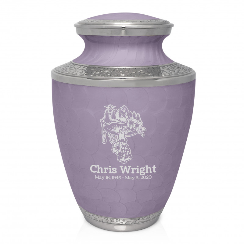 Mushroom Nature Cremation Urn - Regal Purple