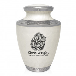 Mushrooms Hands Cremation Urn - Radiant White