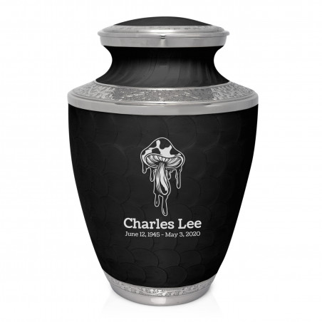 Melting Shrooms Cremation Urn - Ebony Black