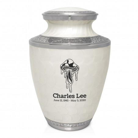 Melting Shrooms Cremation Urn - Radiant White