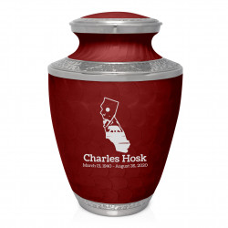 California Landscape Cremation Urn - Rose Red