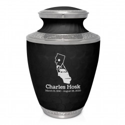 California Landscape Cremation Urn - Ebony Black